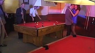 A Mature German Redhead Gets Gangbanged On The Pool Table