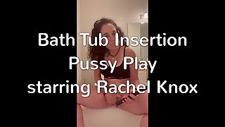 Bathroom insertion pussy play starring Rachel Knoxxx