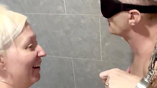 Chains on His Wrists, Cage on His Cock, Cold Water Running in the Shower