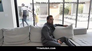 White Stud Dips His Thick Cock Into Juicy Asian Cunt and Covers Her in A Splash of Cum - Elle Voneva