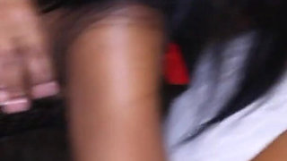 Two fabulous ebony babes get fucekd and sprayed with jizz