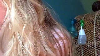 Hot blonde glamour babe solo plays to pleasure her hot body