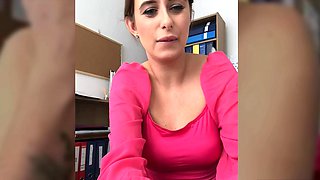 Office Tease Naughty Secretary Fingers Herself and Cums