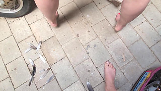 Creampie Fucking in the Garage