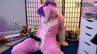 Pink Furry Vicky Tart goes WILD on VacuGlide