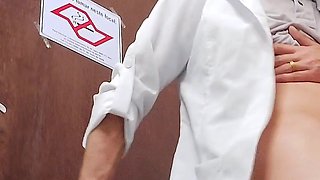 Nurse Takes off Condom While Having Sex with Asian Doctor in Hospital Bathroom