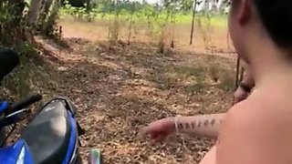 Asian teen outdoor fuck