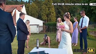 Blonde Bride with Natural Tits Fucked Hard Outdoor on Her Wedding Day - Ella Belle, Falco White, Dave Heard
