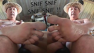 Great fetishexotic handjob of the big smelly pig of the feet on extra tribal music!