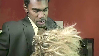Blonde Secretary Takes It in the Ass From Black Boss