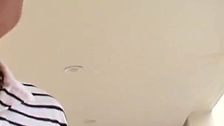 Katie Summers blonde teen sucks and fucks cock and gets her own creampie