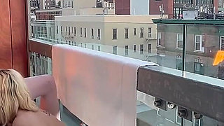Crazy Public Orgasm on Highrise Balcony