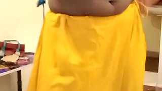 Exotic Cuckold Wife Teases Lover in Pink Bra Saree Navel Show in Hotel Bliss by Hotwifeplayx!