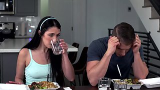 Bed fuck with hot Brunette step-sis