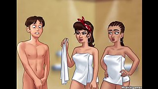 Hot Summertime Saga Hentai - Big Tits GF Gets Fucked Hard by Massive Cock