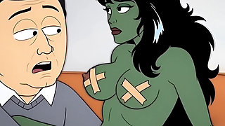 Slut She-hulk Gets Fucked on the First Date. Cartoon