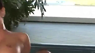 Brunette bitch fucking her trainer