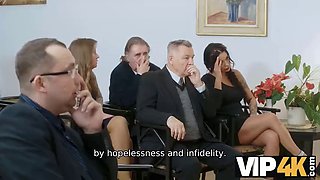 VIP4K. Guests cant hide emotions when they see bride fucking in video