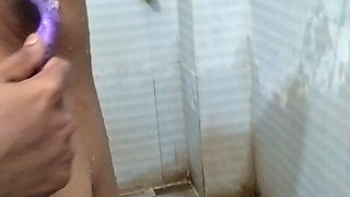 Indian Aunty Shaved and Bathing Alone , Steamy Bathroom Scene