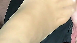 Mature Stepmom with Big Tits in Nylon Stockings Spreads Her Legs in Front of Her Stepson in the Car in Public