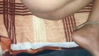 His stepson squirt out his stepmom's vagina with his hand with pussy licking hard.