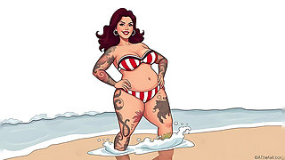 Ai Tattoo Art Curvy Bikini Women