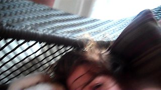 Busty brunette slut enjoys extreme amateur pov blowjob