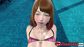 Office Slut Chiyoko in Rule34 Hentai - Playful Big Tits, Standing G-spot Stimulation, and Piledriver Wet Fingering POV Squirt