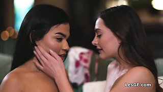 Big-breasted mommy joins strapon shagging teenagers