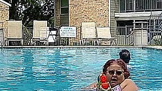 BBW Nurse Vicki and Handsome Harry in Pool Battle