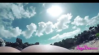 Sexydea's Beach Doggystyle POV: Hot BBW Fucking in Public with Big Booty