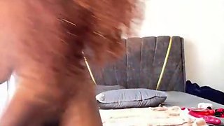 Steamy ebony gf fists her pussy before getting it stretched by a bf's bbc