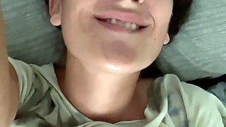 Cute amateur brunette gives pov blowjob and fuck