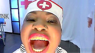 Black Nurse Mimi Gives Riding Dick With Cumshots