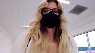 Beautiful milf Cory Chase in glasses, solo play.