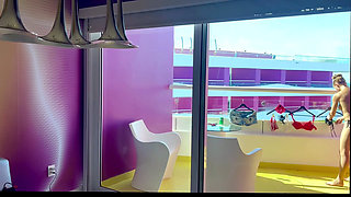 Ukrainian tourist in Mexico gets cock in swinger hotel in front of everyone.