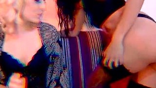 Pigtailed Brunette Lesbian Licks Hot Blonde