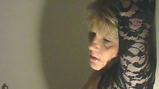 He Cums in my Mouth while I'm tied to the wall being Fucked by my Fuck Machine