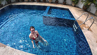 Sfw Playing About in Our Swimming Pool