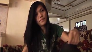 Slim Filipina amateur gets naked sucks then fucks
