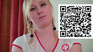 Willing and cute nurse helps bring an older patient off