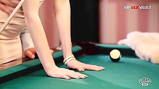 Curvy Pinup Babe Seduces Stud After Pool Game &amp; Lets Him Fuck Her Good With Kattie Gold
