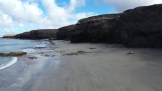 Sensual Nude Beach Goddess Captured by Drone - Ultimate Aerial Beauty