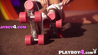 Petite Asian Maddy Belle posing naked