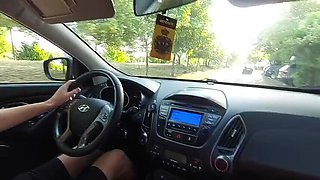 Stepmom Teases Step Son In Car With High Heels Morning Fuck