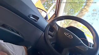 Hot redhead teen gives risky handjob in public street - 4K HD