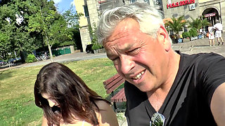 Big boobs brunette gets fucked hard in the car from her fucker