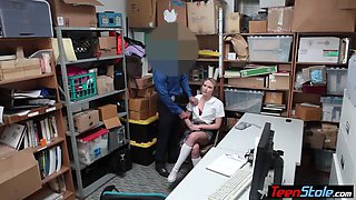 Shy blonde teen thief punish fucked by a LP officer