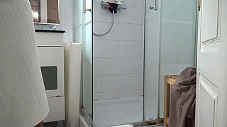 Horny Turkish Mom Masturbating While Watching Her Stepson Shower His Big Cock
