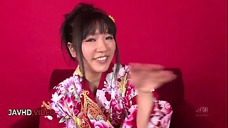 Naughty JAV Star Chiharu Gives Sultry Blowjob Before Kimono Sex Frenzy